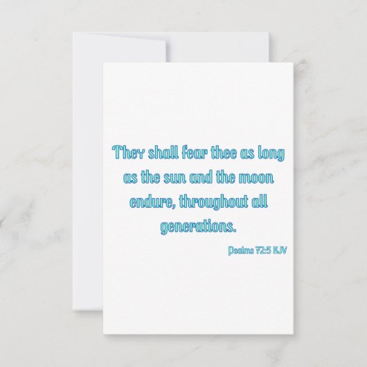 詩篇72:5 KJVバイブル聖句フラットグリーティングカード カード (正面)