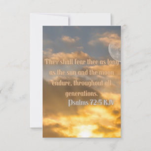 詩篇72:5 KJVバイブル聖句Pic Flat Greeting Card カード