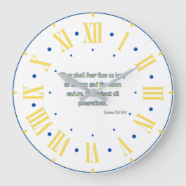 詩篇72:5 KJV聖書ローマ数字 ラージ壁時計