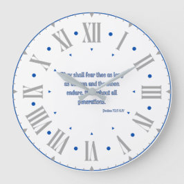 詩篇72:5 KJV聖書Verse IIローマ数字 ラージ壁時計
