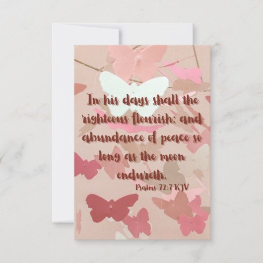 詩篇72:7 KJVバイブル聖句Pic Flat Greeting Card カード (正面)