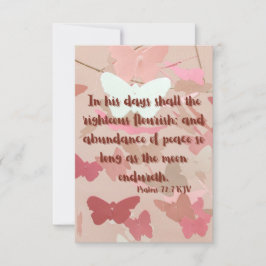 詩篇72:7 KJVバイブル聖句Pic Flat Greeting Card カード