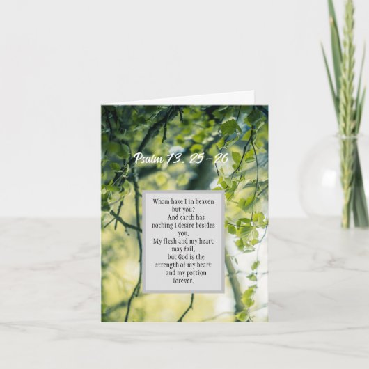 詩篇73:25-26、キリスト教折り畳みカード サンキューカード (正面)