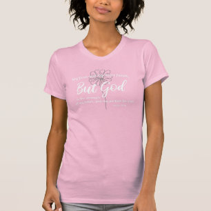 詩篇73:26キリスト教聖句スケッチ花 Tシャツ