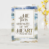 詩篇73:26彼は私のハートの力である カード (黄色い花)