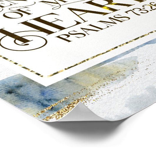 詩篇73:26彼は私のハートの力である ポスター (角)