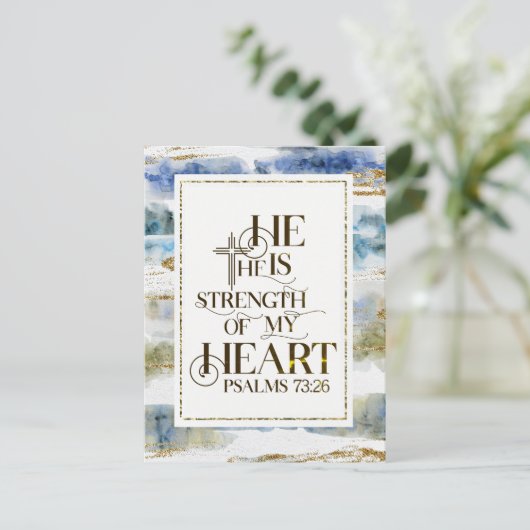 詩篇73:26彼は私のハートの力である ポストカード (スタンド正面)