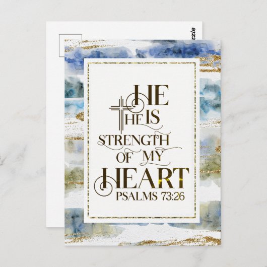 詩篇73:26彼は私のハートの力である ポストカード (正面/裏面)