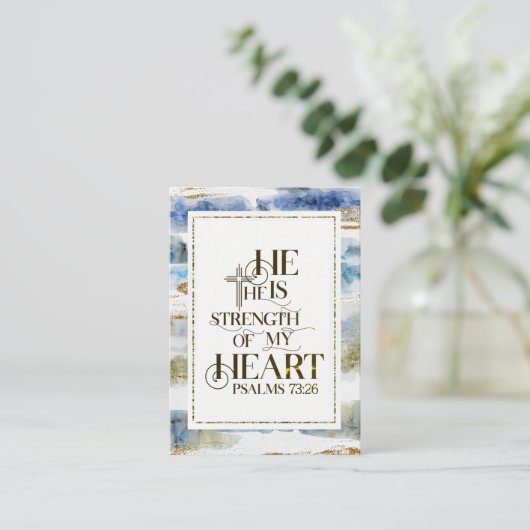 詩篇73:26彼は私のハートの力である 名刺 (スタンド正面)