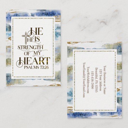 詩篇73:26彼は私のハートの力である 名刺 (正面/裏面)