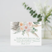 詩篇73:26聖書の詩の葉書やる気を起こさせる書 ポストカード (スタンド正面)