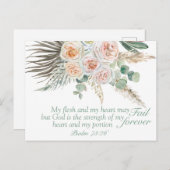 詩篇73:26聖書の詩の葉書やる気を起こさせる書 ポストカード (正面/裏面)