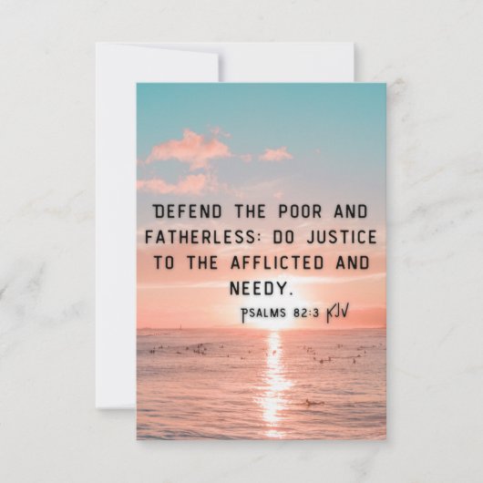 詩篇82:3 KJVバイブル聖句Pic Flat Greeting カード (正面)