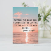 詩篇82:3 KJVバイブル聖句Pic Flat Greeting カード (スタンド正面)