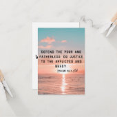 詩篇82:3 KJVバイブル聖句Pic Flat Greeting カード (正面/裏面インサイチュ)