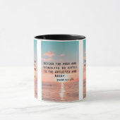 詩篇82:3 KJV聖書の詩Pic 2トーンのマグカップ マグカップ (中央)