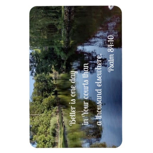 詩篇84:10あなたの裁判所で一日の良い マグネット (縦)
