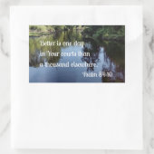 詩篇84:10あなたの裁判所で一日の良い 長方形シール (バッグ)