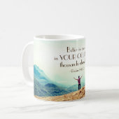 詩篇84:10あなたの裁判所の聖書の中の一日よりよい コーヒーマグカップ (正面左)