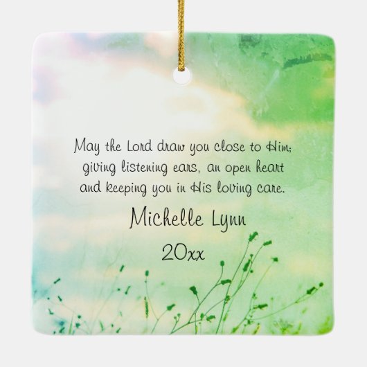 詩篇84:10あなたの裁判所の聖書の中の一日よりよい セラミックオーナメント (裏面)