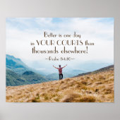 詩篇84:10あなたの裁判所の聖書の中の一日よりよい ポスター (正面)