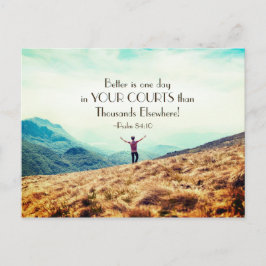 詩篇84:10 あなたの宮で過ごす一日はどこよりも良い ポストカード
