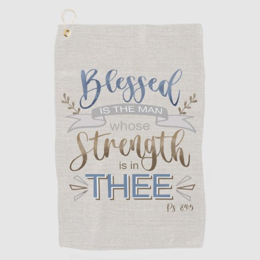 詩篇84:5賛美 -男である ゴルフタオル (正面)