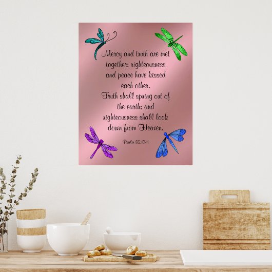 詩篇85:10-11 ポスター (キッチン)