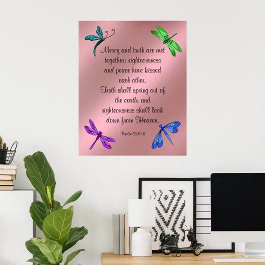 詩篇85:10-11 ポスター (ホームオフィス)