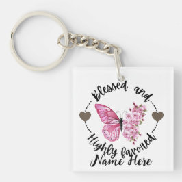 詩篇88:4高賛美名カスタム蝶 キーホルダー