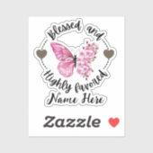 詩篇88:4高賛美名カスタム蝶 シール (シート)