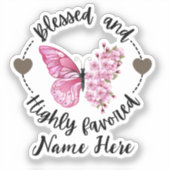 詩篇88:4高賛美名カスタム蝶 シール (正面)