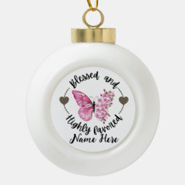 詩篇88:4高賛美名カスタム蝶 セラミックボールオーナメント