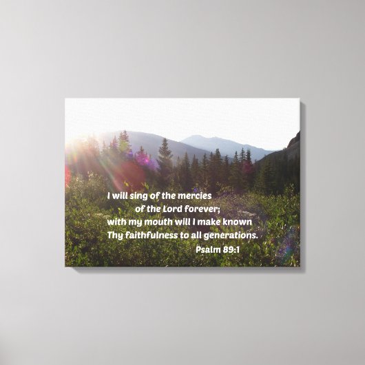詩篇89:1わたしは主の業を歌う キャンバスプリント (正面)