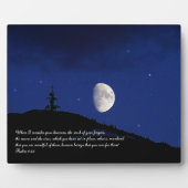 詩篇8:3,4聖なる書物、 経典 感動的 フォトプラーク (正面)