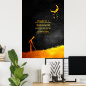 詩篇8:3-4聖書の詩 ポスター (ホームオフィス)