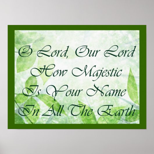 詩篇8:9あなたの威厳のある名前は ポスター (正面)