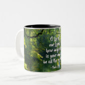 詩篇8:9主よ、あなたの名威厳のある前はいかさま ツートーンマグカップ (正面左)