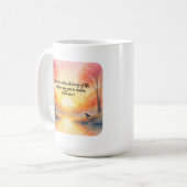 詩篇90時12分。教え生活を実現する コーヒーマグカップ (正面左)