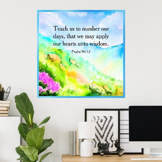 詩篇90:12 ポスター (ホームオフィス)