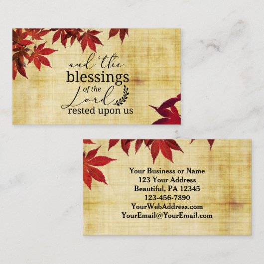 詩篇90:17主の恵みが私たちに休んだ 名刺 (正面/裏面)