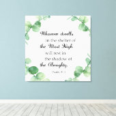 詩篇91キリスト教信仰ユーカリリース聖書 キャンバスプリント (インサイチュ (ウッドフロア))