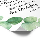 詩篇91キリスト教聖書聖句ユーカリリース ポスター (角)