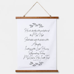 詩篇91ボタニカル・クリスチャンとバイブル葉アート 吊り下げ型タペストリー