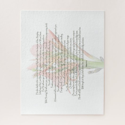 詩篇91ユリの花私の神は私が信頼している ジグソーパズル (縦)