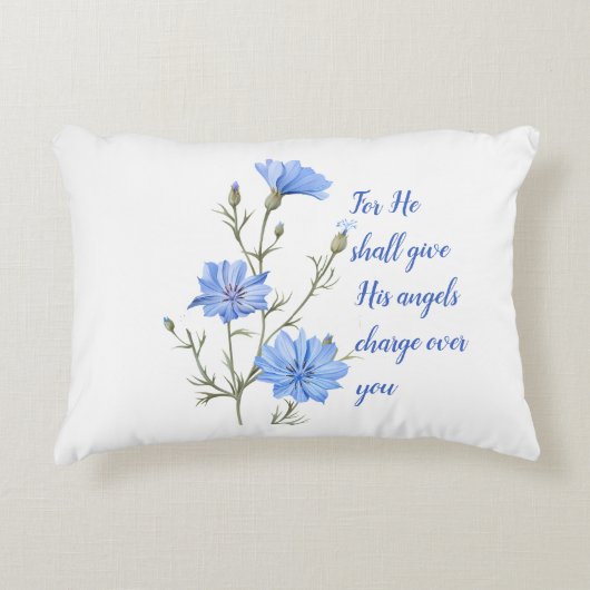 詩篇91彼は与え天使を使う感動的 アクセントクッション (正面)