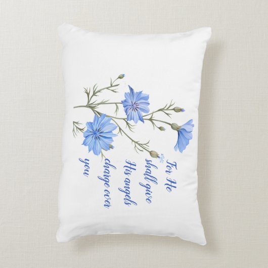 詩篇91彼は与え天使を使う感動的 アクセントクッション (裏面(縦))