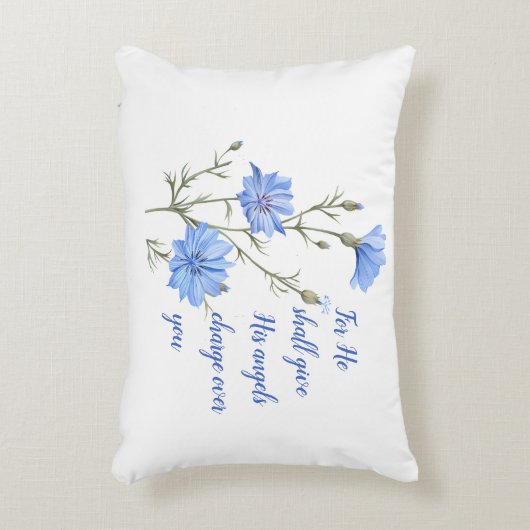 詩篇91彼は与え天使を使う感動的 アクセントクッション (正面(垂直))