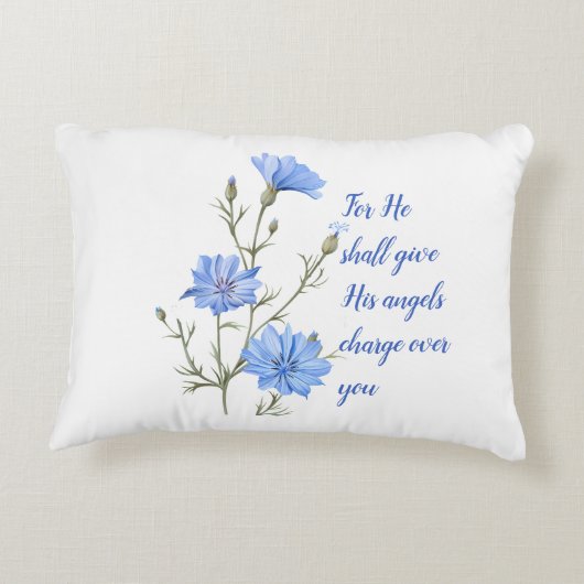 詩篇91彼は与え天使を使う感動的 アクセントクッション (裏面)