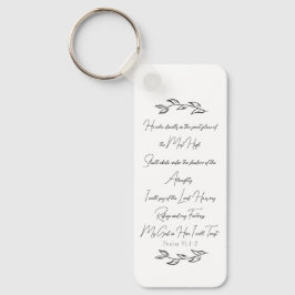 詩篇91植物学葉聖書聖句 キーホルダー